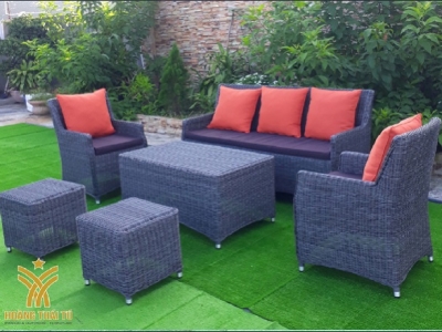 SOFA MÂY NHỰA NGOÀI TRỜI