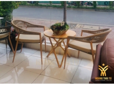 Sofa mây nhựa cho quán cafe giá rẻ và bền đẹp