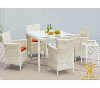 BÀN GHẾ CAFE GIẢ MÂY   HTT - L160