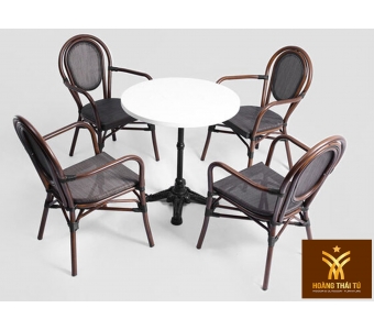 BÀN GHẾ CAFE GIẢ MÂY   HTT - L133