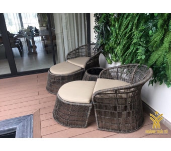  bàn ghế cafe giả mây HTT - L119